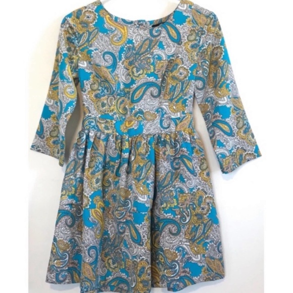 H&M PAISLEY BOHO MINI DRESS, SIZE US 4, PAISLEY PRINT - Picture 3 of 11